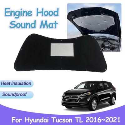 Для Hyundai Tucson TL 2016~2024 автомобильный капот двигателя накладка звукоизоляционный чехол звукоизоляционный тепло огнестойкий хлопковый аксессуары для интерьера