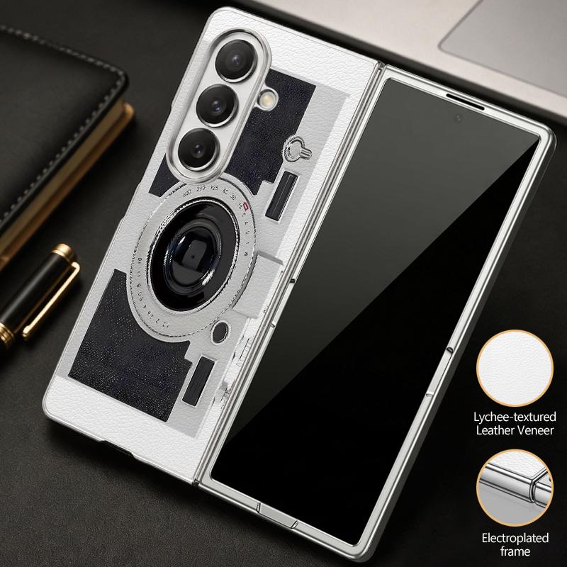 Чехол со старинным узором камеры для Samsung Z Fold 8 Ultra 7 6 5 Гибридный 3-в-1 Кожаная накладка с покрытием Складной чехол для телефона для Galaxy Z Fold8 Fold7 Fold6