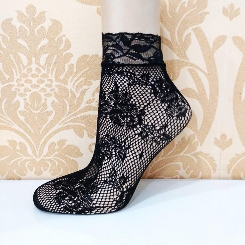 Готовые к лету черные чулки из сетчатого кружева: Женские короткие жаккардовые носки, устойчивые к запаху, впитывающие пот, сексуальные, тонкие