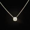 Fine Jewelry Rhodium Plated 925 Sterling Silver Round Brilliant Moissanite Diamond Simple Solitaire Pendant Necklace Women