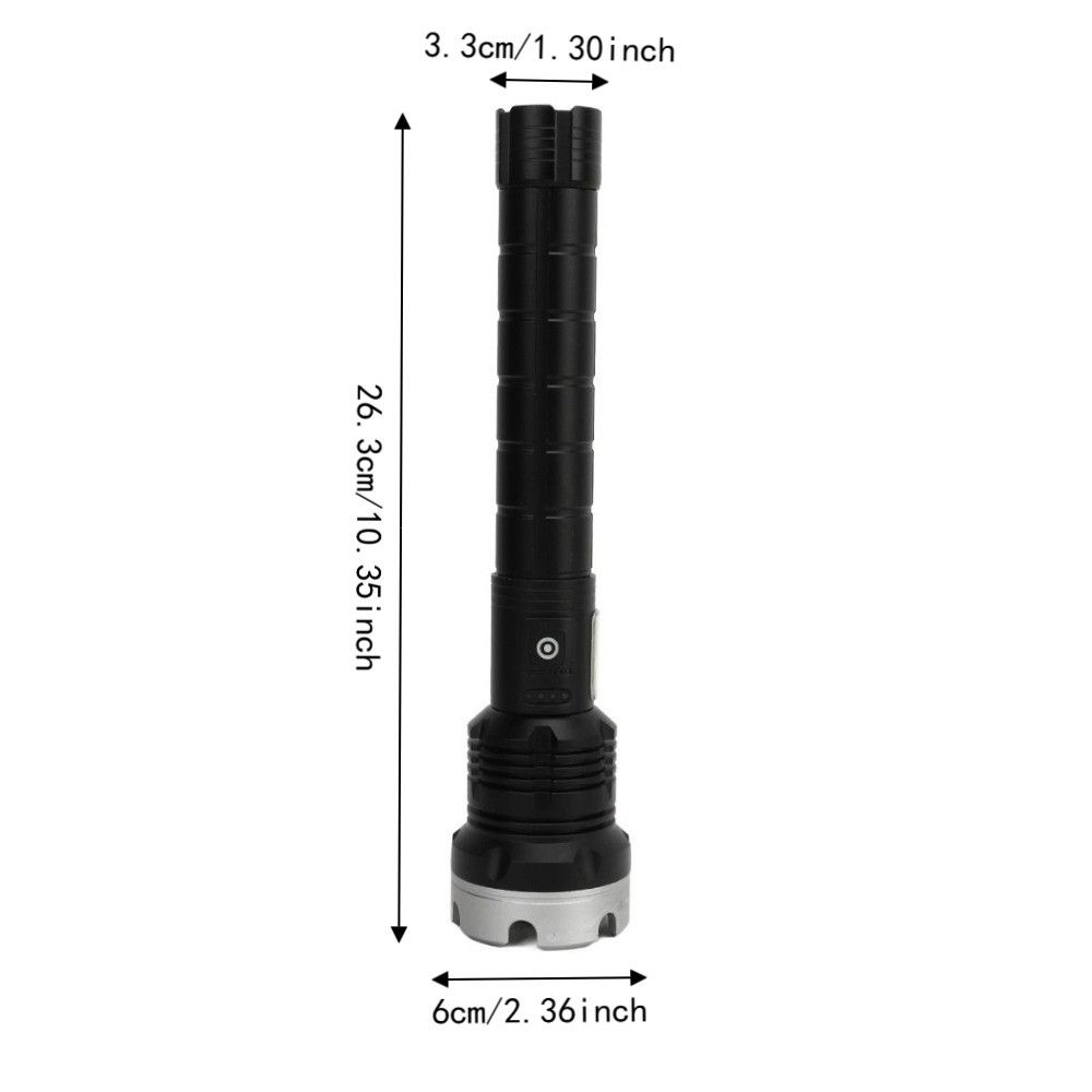 Black LED Torch Telescopic Zoom COB Light Lamp Portable Zoomable Flashlight Camping