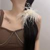 Band Ostrich Feather Female Hair Ties Satin Hair Ring Korean Style Scrunchies Feather Hair Rope