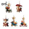 Christmas Snowman Car Pendant 2D Acrylic Cartoon Snowman Cow Hanging Ornament for Home Garden Christmas Tree Decoration Party Gift