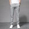 Весна-лето, ультратонкие мужские повседневные брюки, тонкие прямые брюки с эластичной резинкой на талии, спортивные брюки для бега, модные мужские брюки для гольфа