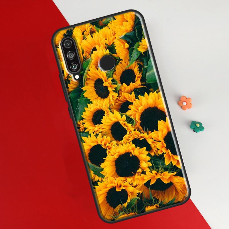 Чехол с подсолнухом для Huawei P50 Pro P20 P30 P40 Lite P Smart 2019 Nova 9 5T, чехол для Honor 50 8X 9X
