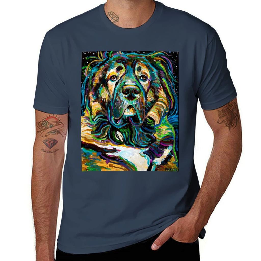 Psychedelic Caucasian Shepherd Dog By Robert Phelps Tshirt Dry Fit Running Short Sleeve Top Tshirt