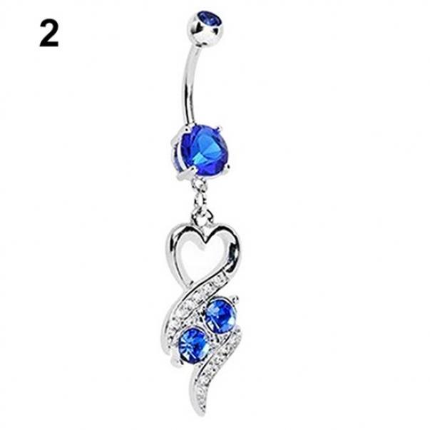 Модное хирургическое стальное сердце для пупка, пирсинг, ювелирные изделия MIT