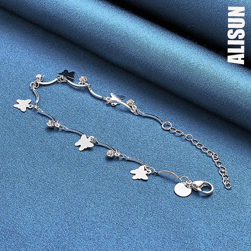 925 Sterling Silver Butterfly AAA Zircon Bracelet Fashionable Wedding Jewelry