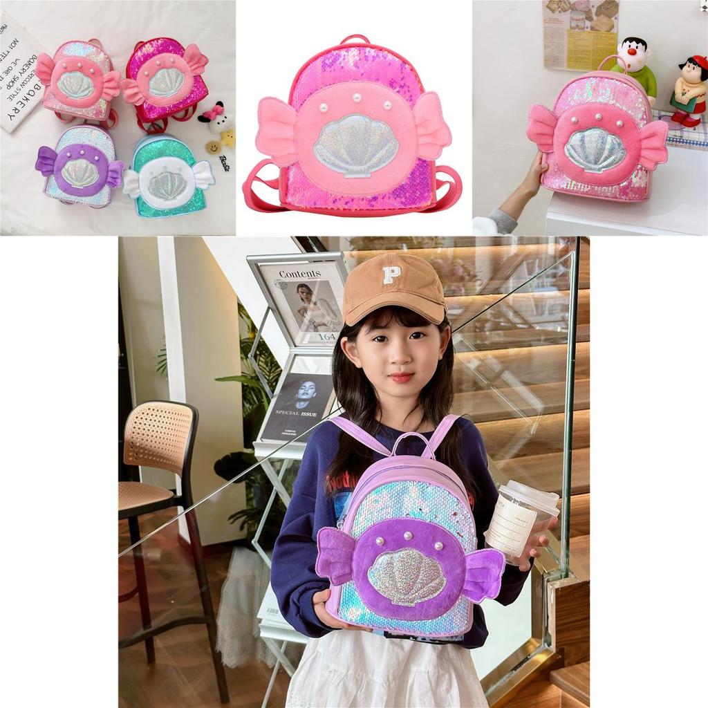 Adorable New Pu Sequin Mini Backpack With Cute Wings For Kids In Bright Colors