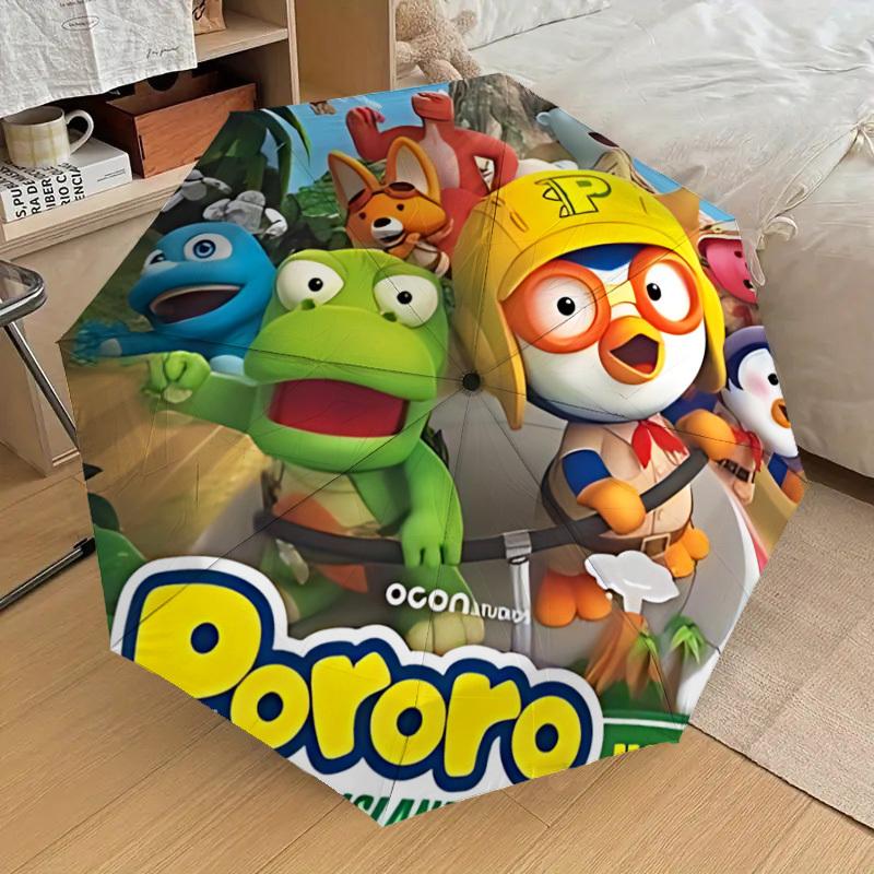 1 шт. Автоматический складной зонт Pororo, портативная складная конструкция, повседневный уличный аксессуар L1127081
