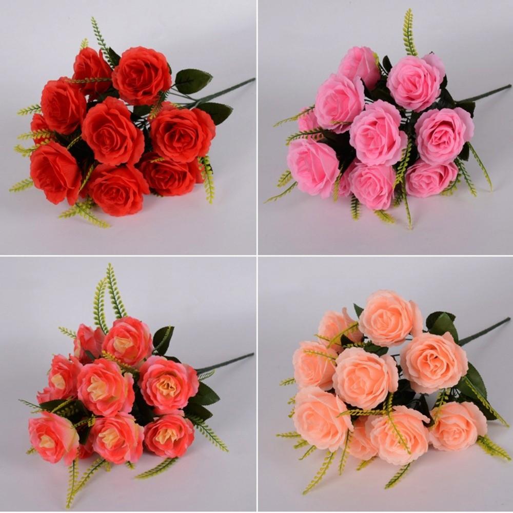 12 Heads Valentine's Day Flowers Mini Crystal Grass Bouquet Natural Simulated Rose  Home Decorative