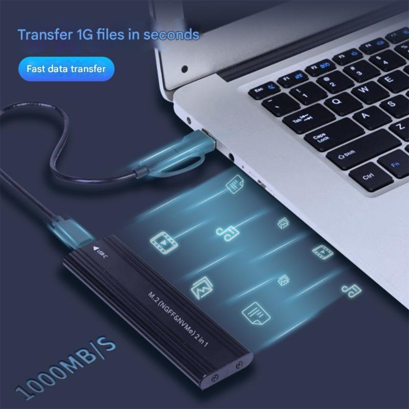 Универсальный внешний корпус для M.2 диска, совместимый с USB 3.2, размеры 2230 2242 2260 2280, Plug-Play, внешний корпус для диска