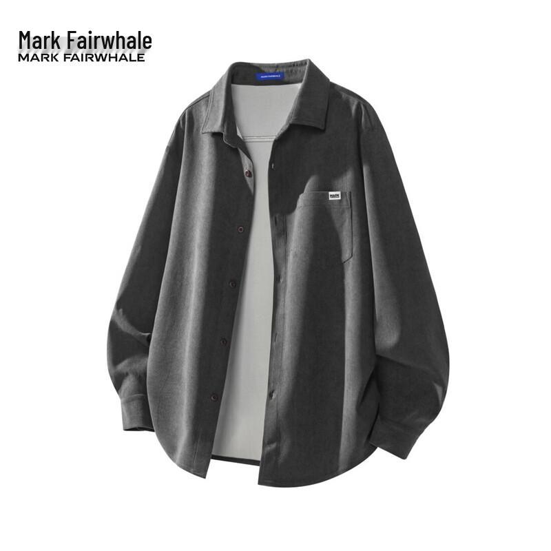 Mark Fairwhale Men's Minimalist Long-Sleeve Casual Shirt Jacket