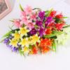 7Heads Colorful Water Grass Wedding Decor Fake Lily Persian Leaf Artificial Flowers Lilies Bouquet