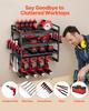 Power Tool Organizer Wall Mount, 4-Layer Storage Rack with 4 Drill Holders, Tools Holder and Storage Rack with Screwdriver Holder, Garage Tool