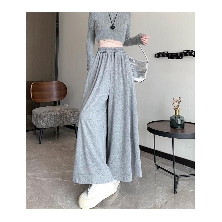 Модная юбка-трапеция с высокой талией, однотонная, широкая, с эффектом похудения, для осени/зимы