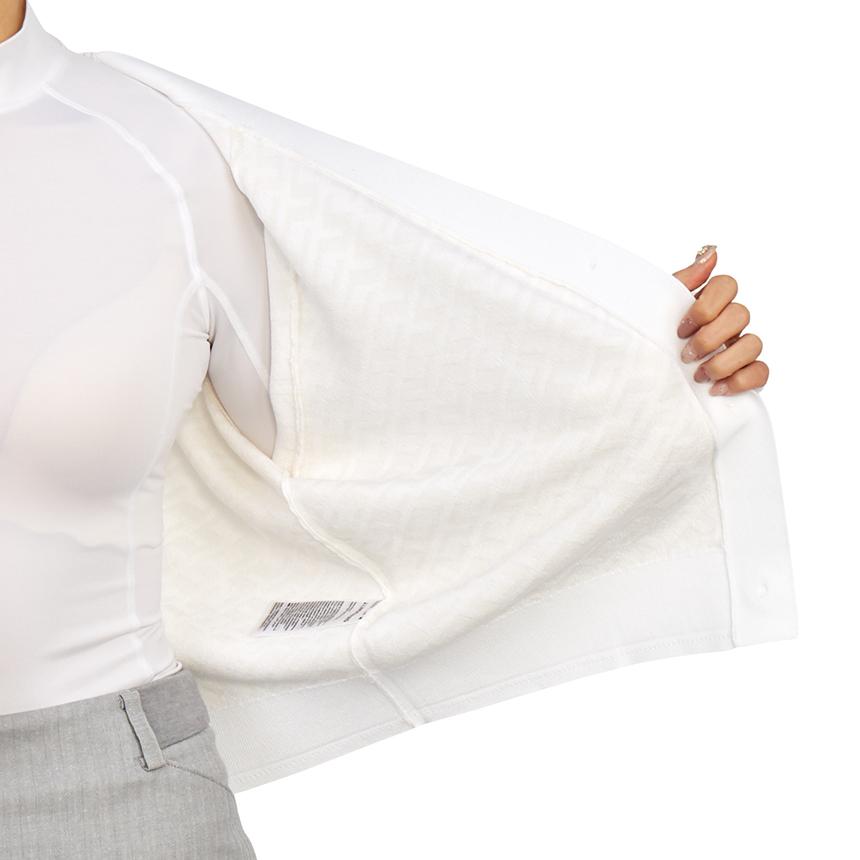 J.Lindeberg Logo Print Single-Breasted V-Neck Long Sleeve Knit Sweater Women sweater White GWKW08445-0000