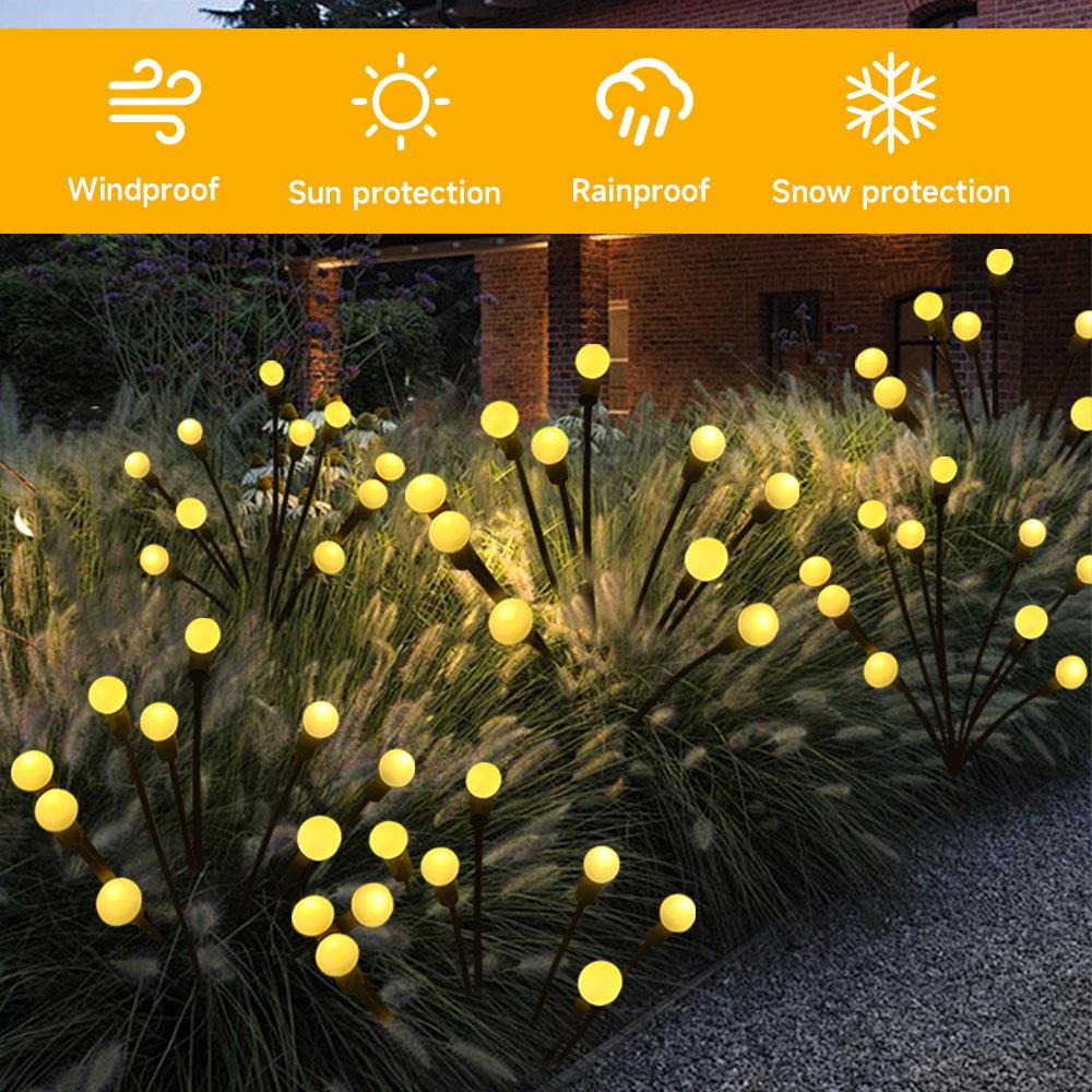 6/8/10 LED Solar Firefly Lights Garden Decoration Lights Outdoor Stake Lawn Lamp Vibrant Terrace Balcony Patio Pathway Decor