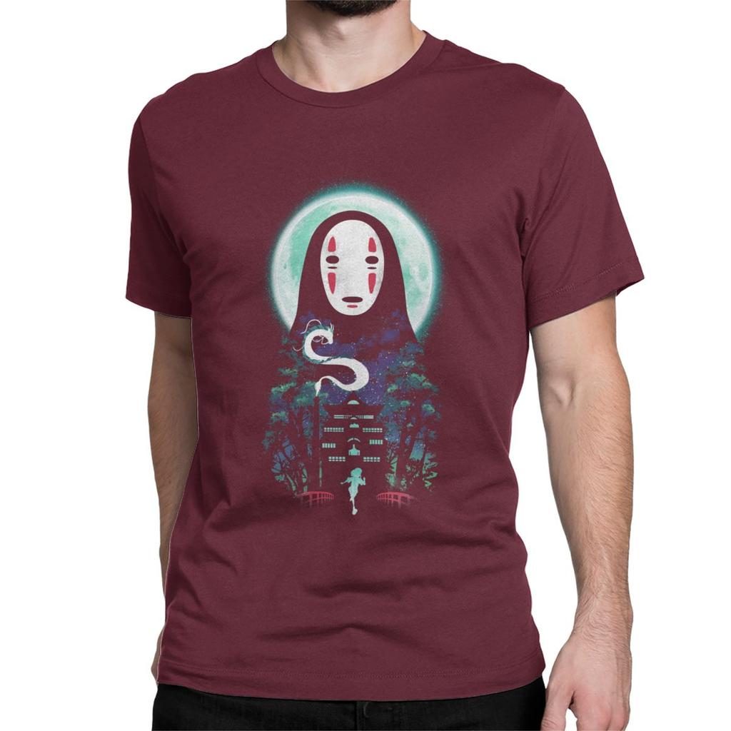 Hipster Forest Spirit T Shirts For Men Crew Neck T Shirts Spirited Away Ghibli Short Sleeve