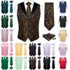New Men's Black Gold Snowflake Dress Vest Neck Tie Hankie Set For Suit Or Tuxedo
