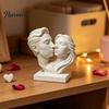 Статуя целующейся пары 3D-печатная статуя обнимающихся, Современная минималистичная арт-скульптура, Художественный бюст для домашнего стола, полки, Романтический декоративный элемент,