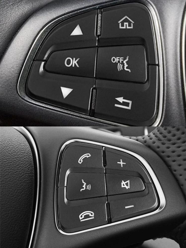 Наклейки на кнопки руля автомобиля, отделка, подходят для Mercedes Benz C W205 GLC X253 V-Class Vito W447, Автоаксессуары