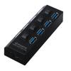 Splitter Converter Sync Data AC Power Adapter 4/7 Port USB 3.0 Hub on/Off Switches 5Gbps High Speed