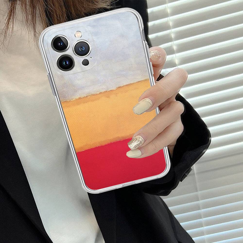 Абстрактное искусство M-Mark R-Rothko Прозрачный чехол для телефона для iPhone 16 15 14 13 12 11 Pro Max Plus Мягкая крышка