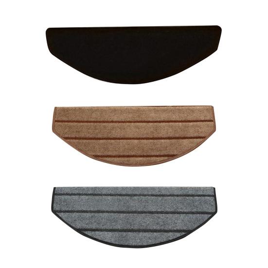 3Pcs / 5Pcs Stairs Mat Anti-dust Non-slip Flannel Indoor Family Bullnose Carpet for Home