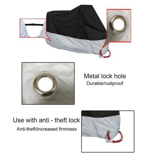 Motorcycle Waterproof Sun Protection Cover Rain Dust Anti-theft with Lock Hole