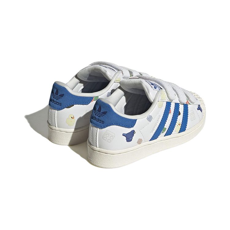 LEGO x adidas Superstar CF J Кирпичики и Фигурка - Белый Королевский Синий Детские Кроссовки Обувь-Белый Прозрачный-Белый IF2201