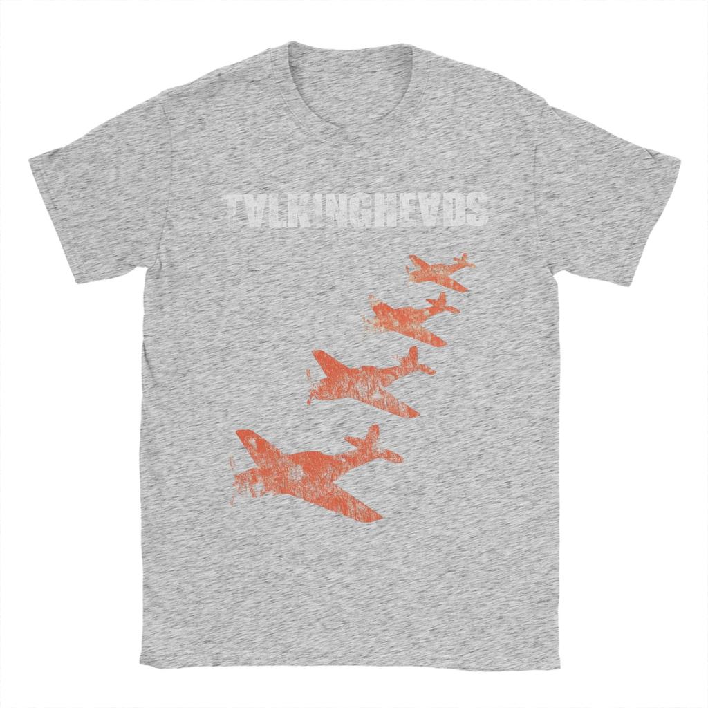 Talking Heads Planes T Shirts for Men Pure Cotton Humor T-Shirts Round Collar Tees Short Sleeve Tops Gift Idea