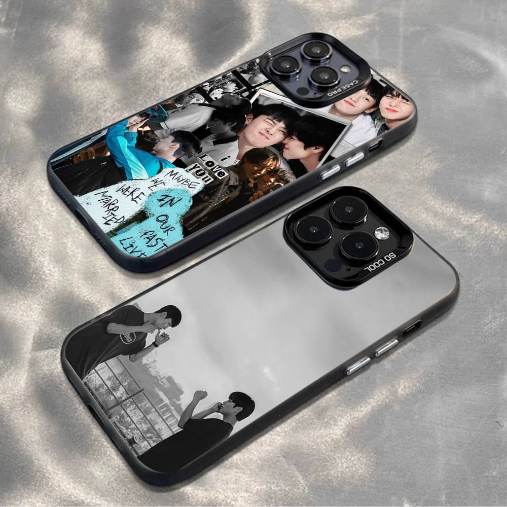Чехол для телефона серия «Слабый герой» Корея для iPhone 16,15,14,13,12,11,Mini,Pro,MAX,plus, Черный Матовый Ударопрочный Чехол