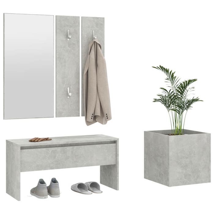Maison Exclusive - Ensemble de meubles de couloir Gris béton Bois d'ingénierie