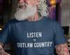 Listen to Outlaw Country Music Vintage Style Soft Heather Short-Sleeve | Gifts for Him | Gifts for her | Unisex T-Shirt