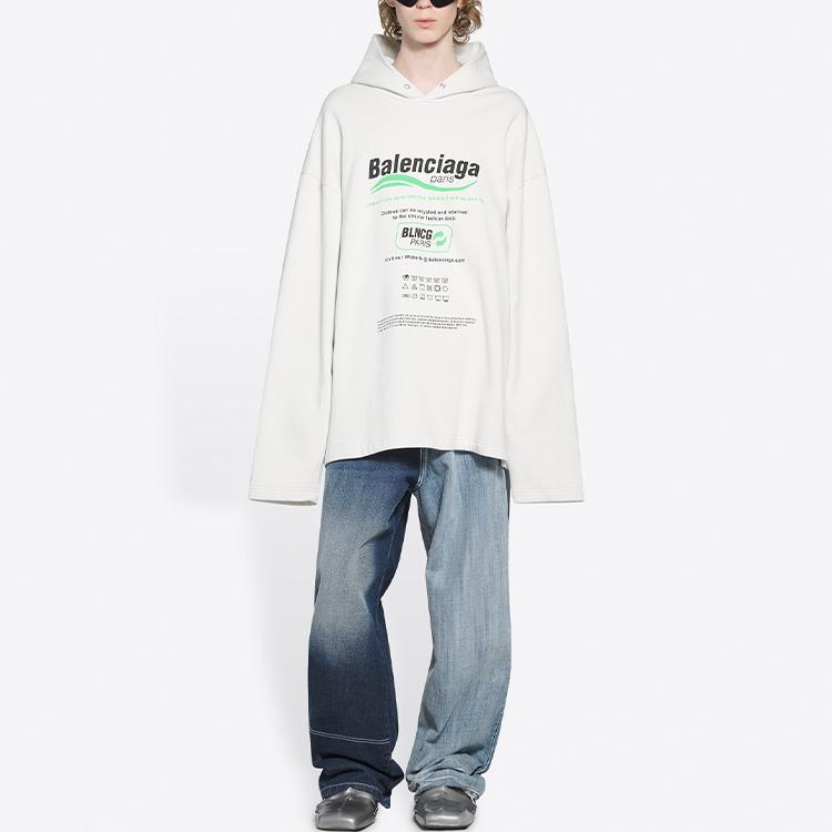 Balenciaga Толстовка Свободный крой Мужская Белый 662424TKVF89085