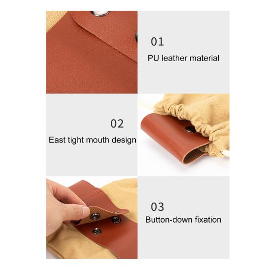 Сумка для сбора дикоросов для улицы, ремень из искусственной кожи, водонепроницаемый вощеный холст, мешочек для сбора дикоросов, кемпинг, пеший туризм, на пояс, инструмент для сбора фруктов