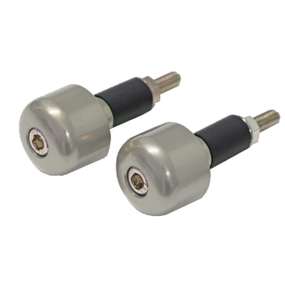 Moto Base MBBED-04 Рукоятка Универсальный Алюминиевый Заглушка Руля (Титановый Серебристый/Внутренний Диаметр: 0,5 - 0,7 дюйма (14 - 19 мм)