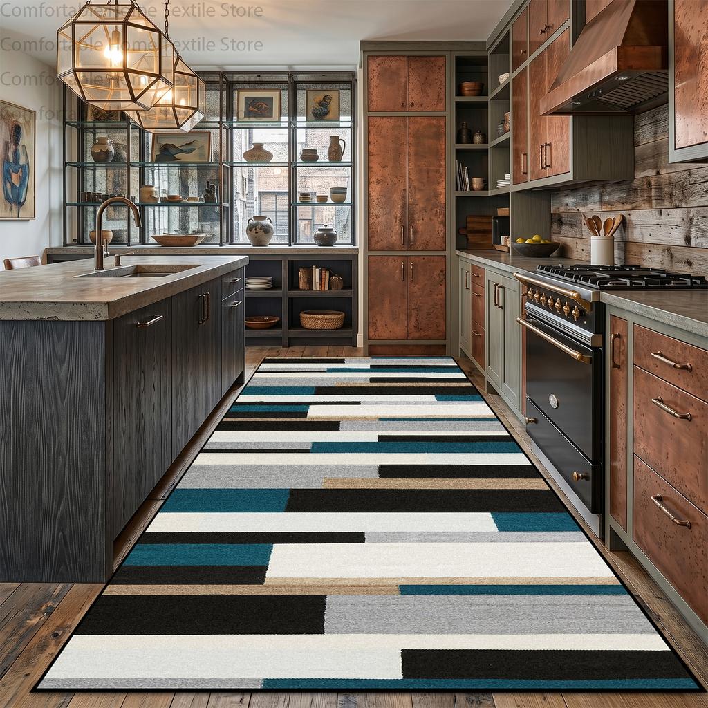 Modern Geometric Style Long Corridor Carpet Decoration Doorway Stairs Easy Clean Runner Rug Non-slip Lint-free Luxury Floor Mats