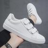 Men's 2024 Fashion Velcro White Casual Leather Sneakers