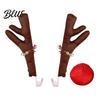 Christmas Party Car Accessory Reindeer Antlers with Red Nose, Plush Vehicle Decoration Funny Exterior Kit Jingle Bell Ribbon, Festive Auto for Holiday