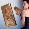 Women Wallet Female Coin Purses Holders Brand Genuine Leather 3D Embossing Alligator Lad