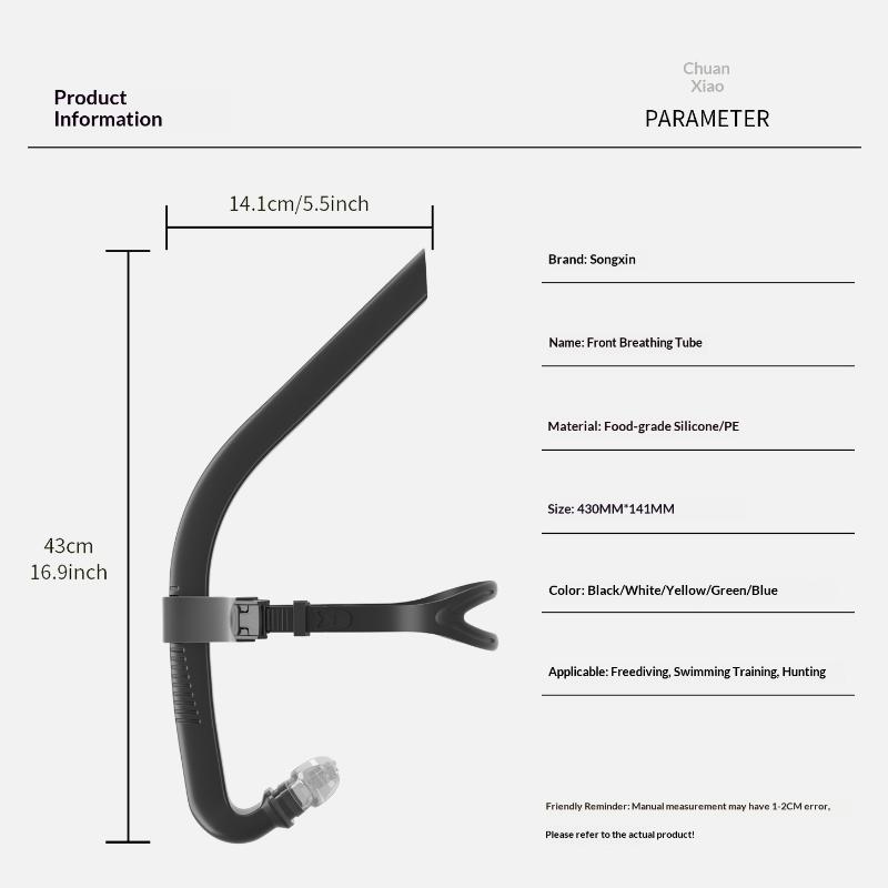 Front Head Swimming Training Snorkel Silicone Mouthpiece Junior Swimmers Full Dry Diving Equipment For Female Male Youth