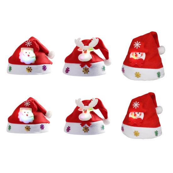 Рождественская шляпа Фестиваль тонкой работы Одевание Мягкая рождественская шляпа с подсветкой для взрослых в виде лося для вечеринки