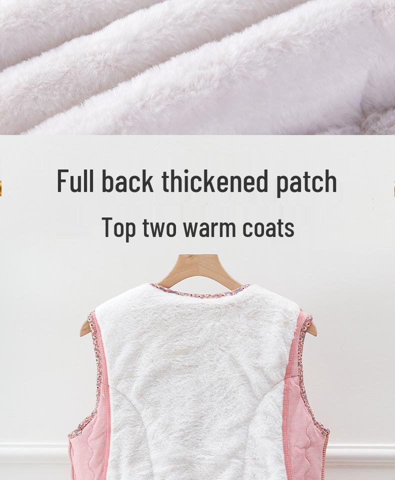 Теплый хлопковый жилет на флисовой подкладке для женщин среднего и пожилого возраста, идеально подходит для мам и бабушек