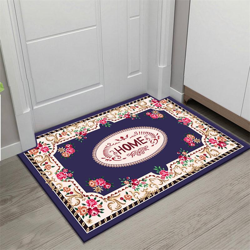 European Style Modern Non-Slip Water-Absorbing Door Mat, Machine Washable Entrance Carpet