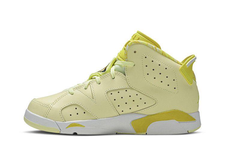Детские кроссовки Nike Jordan 6 Retro Dynamic Yellow Floral (PS) Лимонный оттенок/Динамичный желто-черно-белый