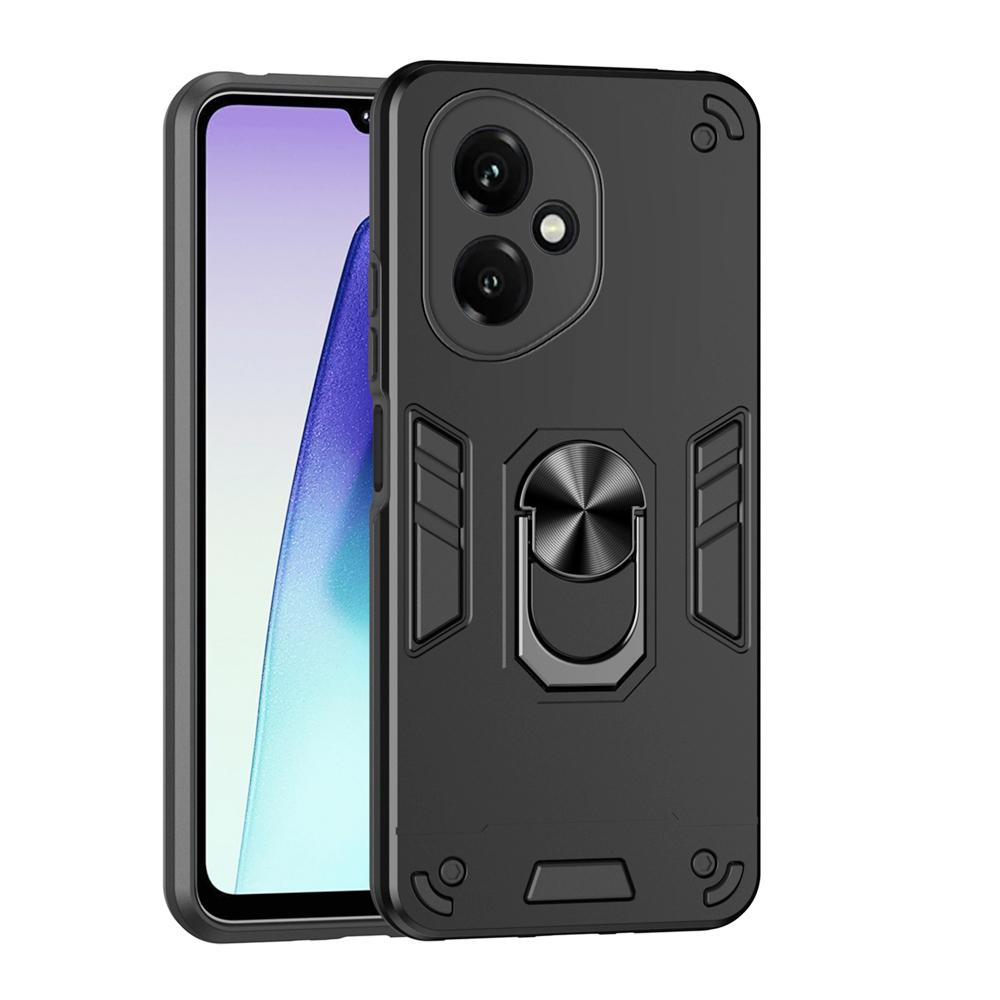 KEYSION Противоударный бронированный чехол для HONOR 400 Pro 5G Мягкий силикон+ПК Металлическое кольцо-подставка Задняя крышка телефона для Huawei Honor 400 5G