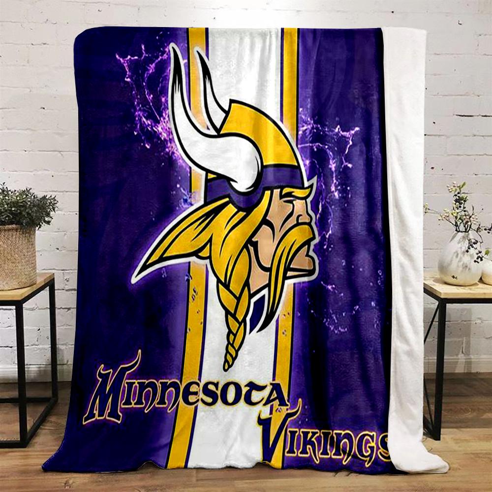 Плед с логотипом Minnesota Vikings Фланелевый плед для спальни, гостиной, дивана и для сна на диване.