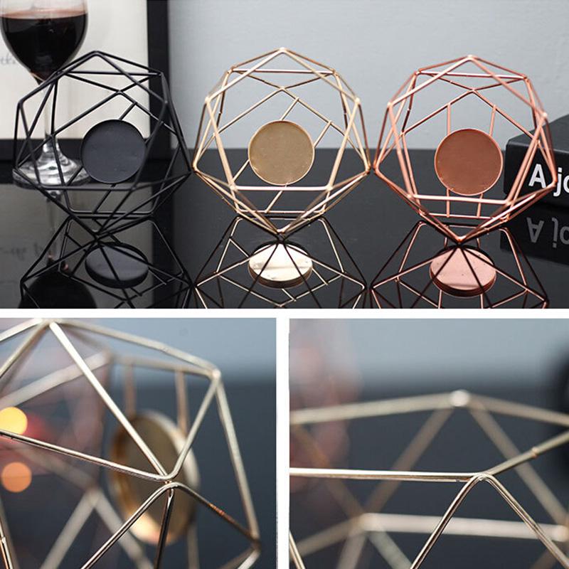 3D Геометрический Подсвечник Железный Металлический Декоративный Подставка для Чайной Свечи для Свадебного Центрального Украшения Стола Принадлежности для Вечеринки